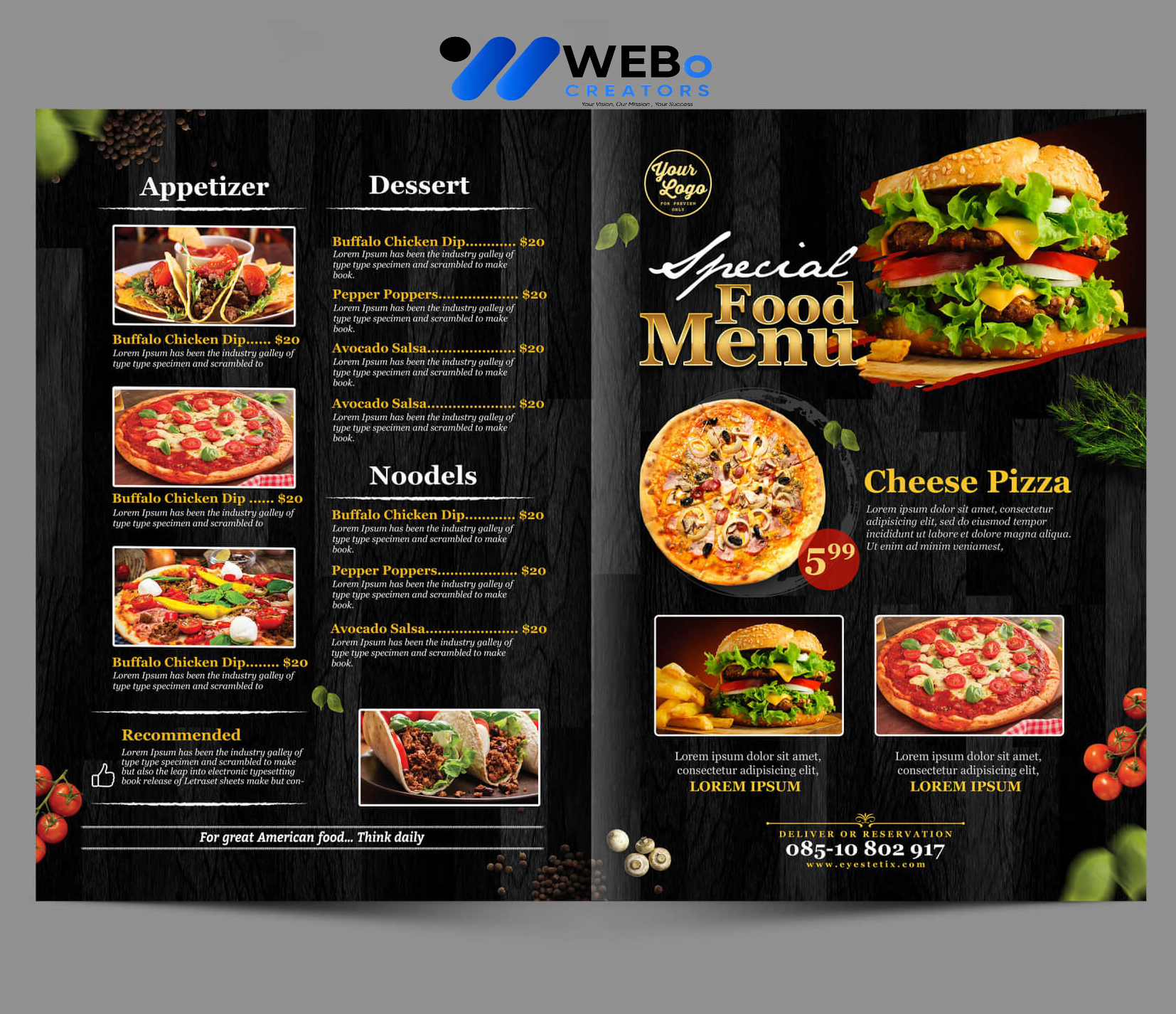 Modern restaurant menu design Turkiye 2026 café menu layout food branding design services